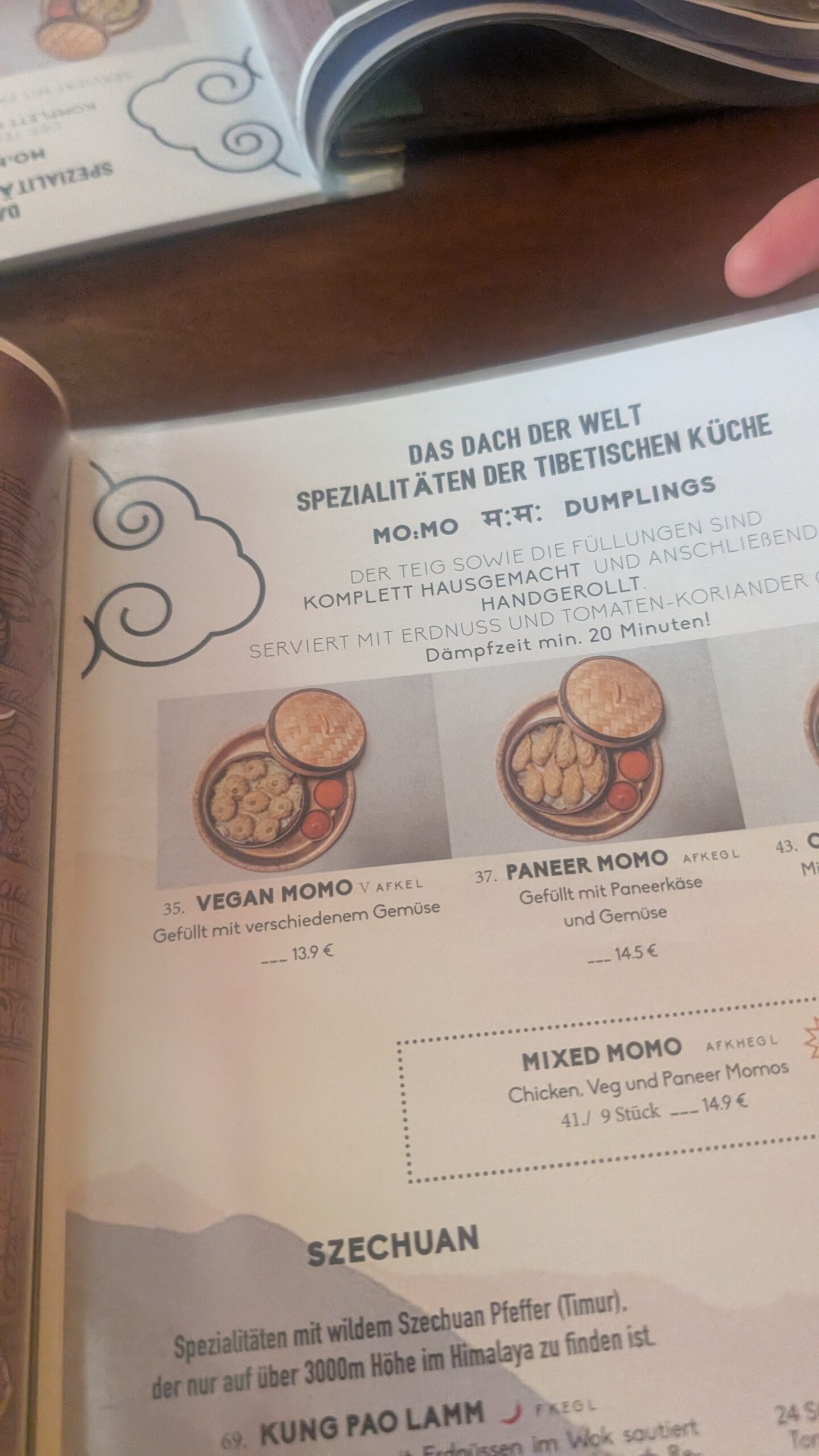 Mitho Cha Speisekarte